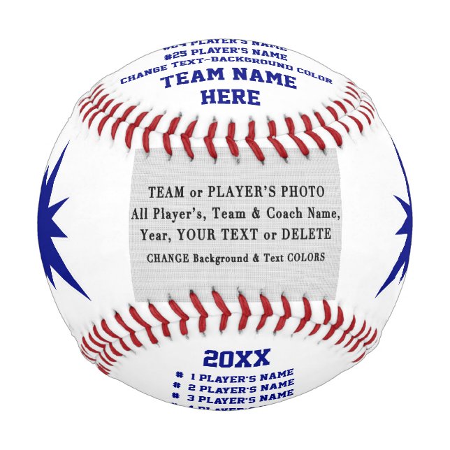 Blue and White, Best Baseball Coach Gifts, Photo  (Front)