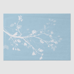 Blue and White Bird Branches Tissue Paper