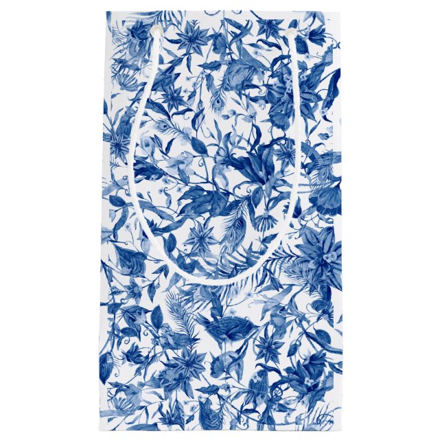  Blue and White Birds Small Gift Bag (Front)