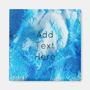 Blue and White Blended Abstract Art Magnet