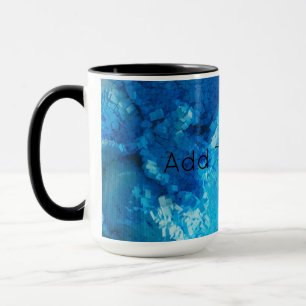 Blue and White Blended Abstract Art Mug