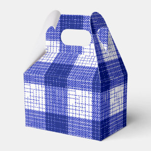 Blue and White Bold Checkered Plaid Design Favour Box