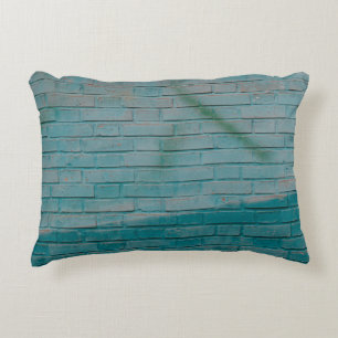 Blue and white brick wall decorative cushion