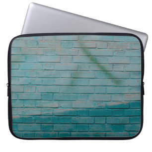 Blue and white brick wall laptop sleeve