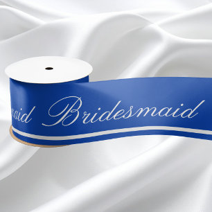 Blue and White Bridesmaid Ribbon Satin Ribbon