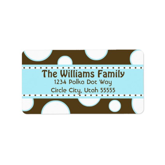 Blue and White Bubbles Address Label