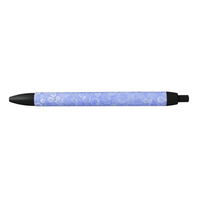 Blue And White Bubbles Black Ink Pen (Front)