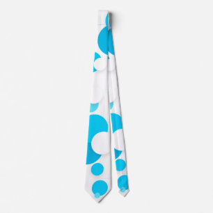 Blue and white bubbles party tie