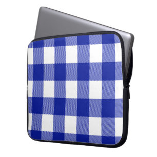 Blue and White Buffalo Plaid Laptop Sleeve