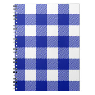 Blue and White Buffalo Plaid Notebook