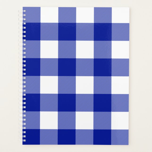 Blue and White Buffalo Plaid   Planner (Front)