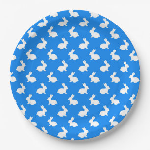 Blue and white Bunny Rabbit Paper Plates