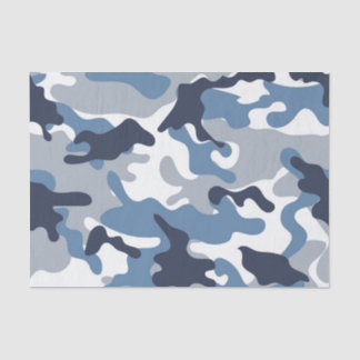 Blue and White Camouflage Tissue Paper