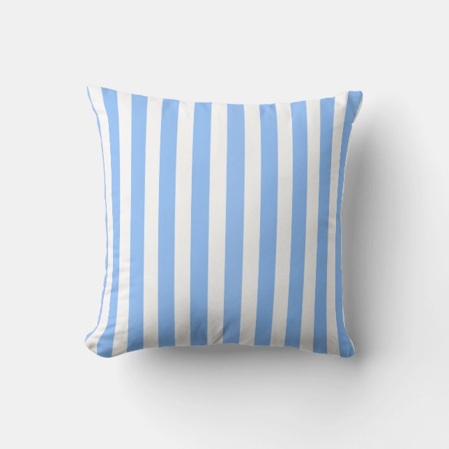 Blue and white candy stripes cushion (Front)