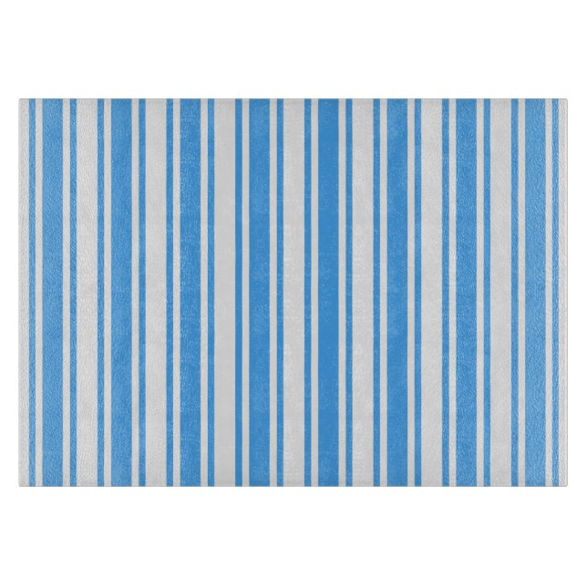 Blue and white candy stripes cutting board (Front)