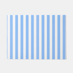 Blue and white candy stripes doormat