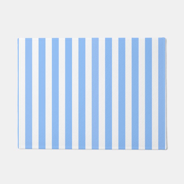 Blue and white candy stripes doormat (Front)