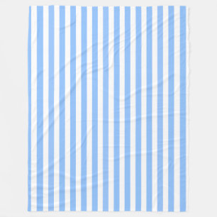 Blue and white candy stripes fleece blanket