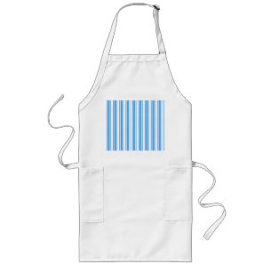 Blue and white candy stripes long apron