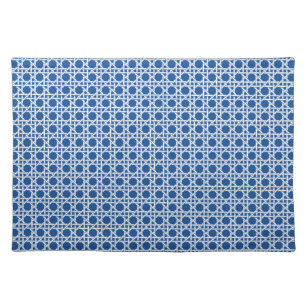 Blue and White Cane   Rattan Webbing Placemat