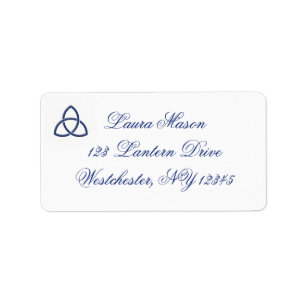 Blue and White Celtic Love Knot Address Label