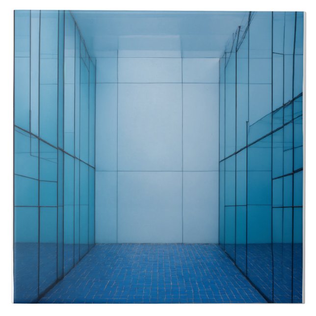 Blue and White Ceramic Tile (Front)