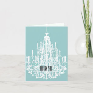 Blue and White Chandelier Thank You Card