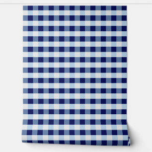 Blue and white check wallpaper
