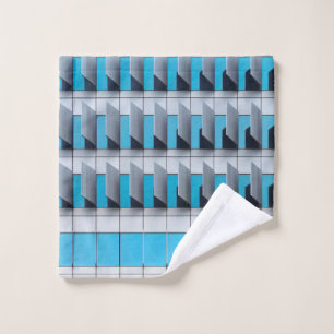 Blue and white checkered illustration wash cloth