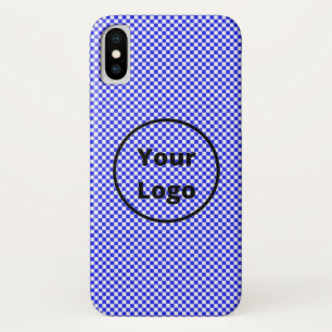 Blue and white chequered board pattern iPhone x case