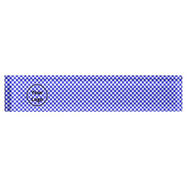 Blue and white chequered board pattern nameplate (Front)