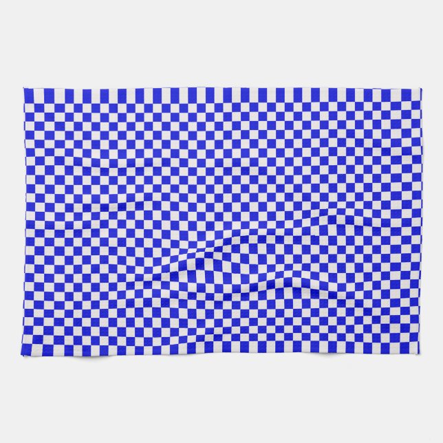 Blue and White Chequered Kitchen Towel (Horizontal)