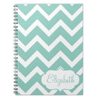 Blue and White Chevron Personalised Notebook