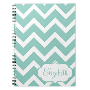Blue and White Chevron Personalised Notebook
