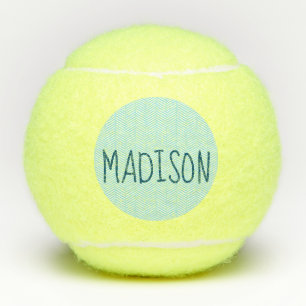 Blue and White Chevron Super Cute Custom Name Tennis Balls