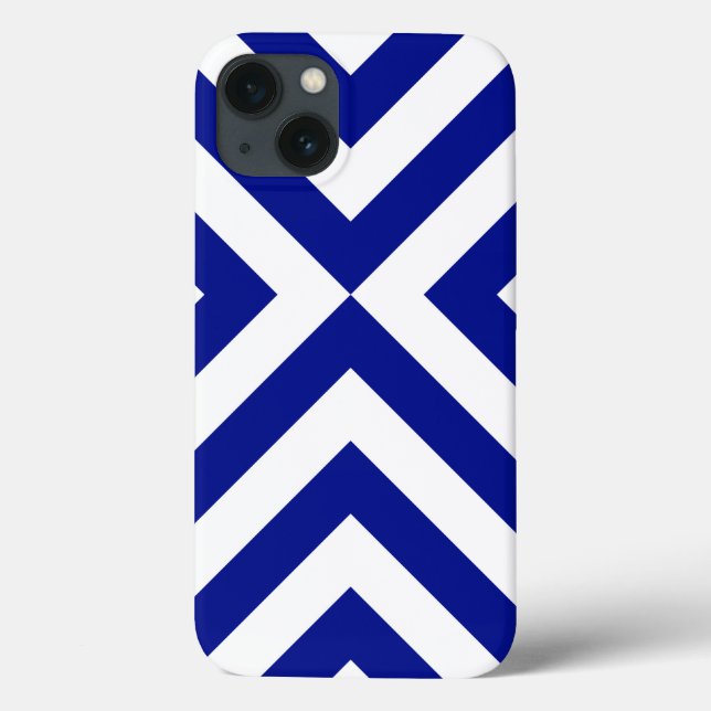 Blue and White Chevrons Battery Case (Back)