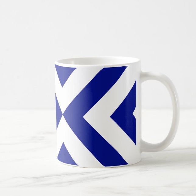 Blue and White Chevrons Coffee Mug (Right)