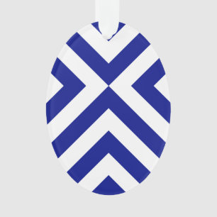 Blue and White Chevrons Ornament