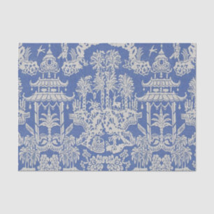 Blue and White Chinese Chinoiserie Decoupage Tissue Paper