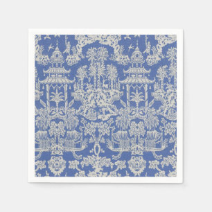 Blue and White Chinese Chinoiserie Paper  Napkin