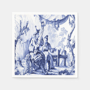 Blue and White Chinese Chinoiserie Paper  Napkin