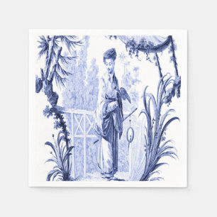 Blue and White Chinese Chinoiserie Paper  Napkin