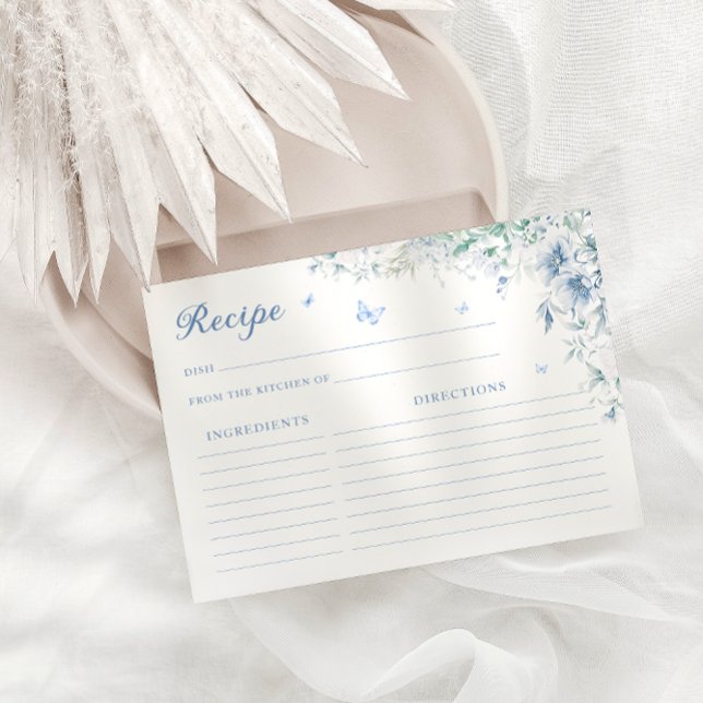 Blue and White Chinoiser Bridal Shower Recipe Card (Creator Uploaded)