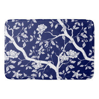 Blue and White Chinoiserie Bath Mat