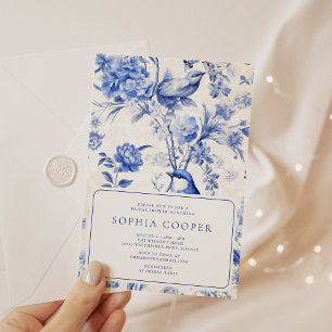 Blue and White Chinoiserie Bridal Shower Invitation