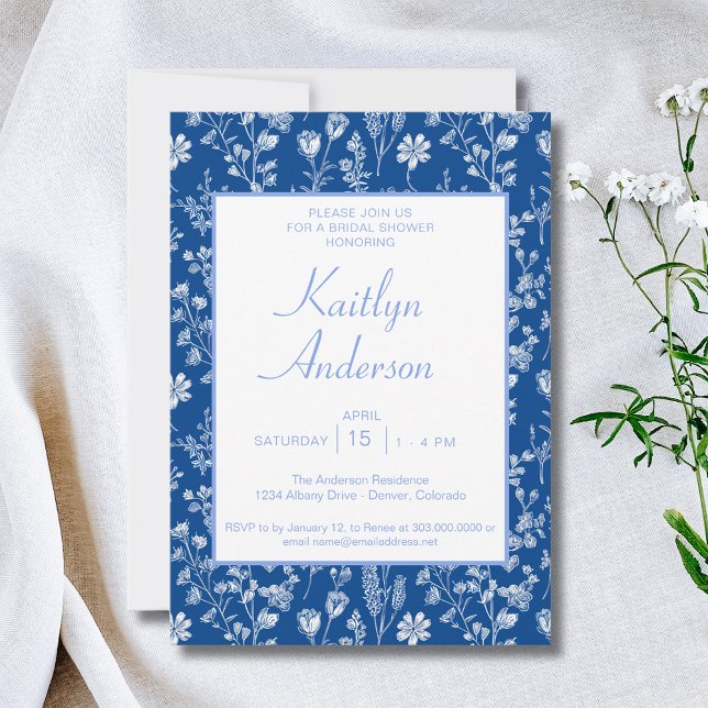 Blue and White Chinoiserie Bridal Shower Invitation (Creator Uploaded)