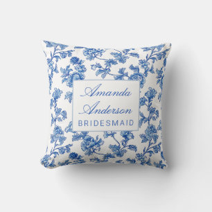 Blue and White Chinoiserie Bridesmaid Gift Cushion