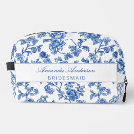 Blue and White Chinoiserie Bridesmaid Gift Dopp Kit