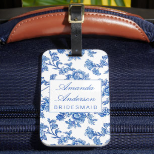 Blue and White Chinoiserie Bridesmaid Gift Luggage Tag