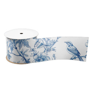 Blue and White Chinoiserie Bridesmaid Gift Satin Ribbon